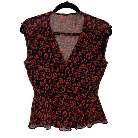 ASTR The Label Ladies Black and Red Sheer Blouse Size Small - Picture 7 of 7